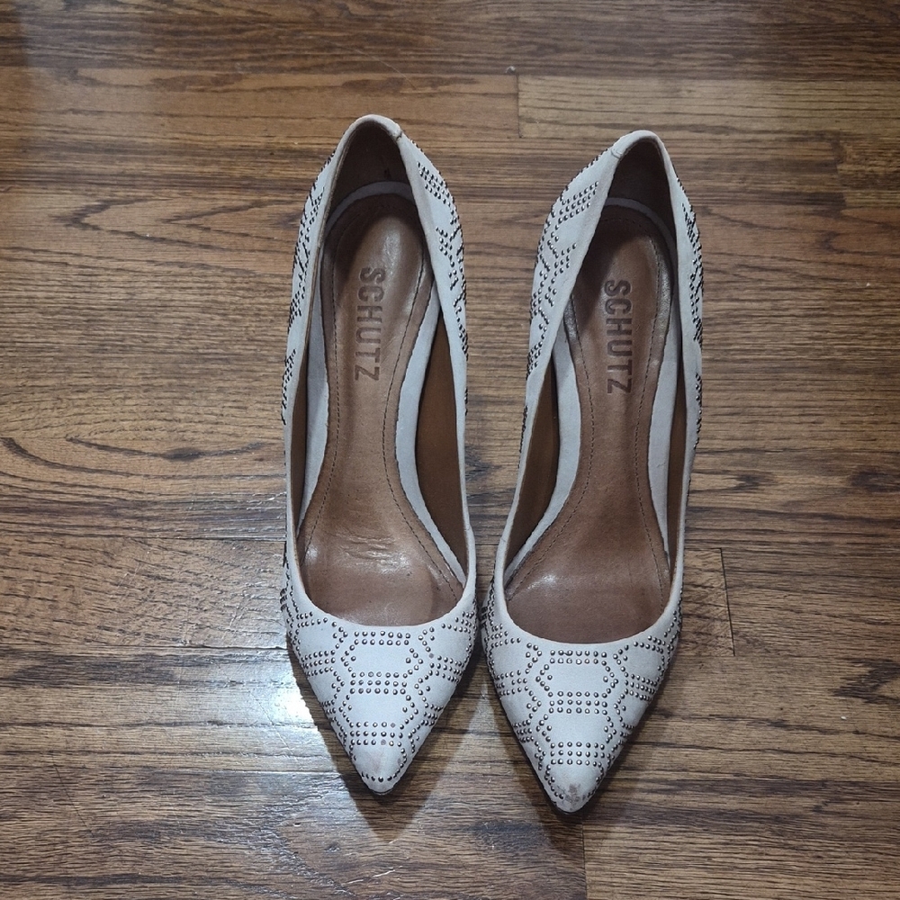 SCHUTZ Women's Mauve Nubuck Heels